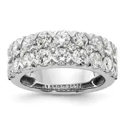 14k White Gold 3 Ct. Lab Grown Diamond VS/SI+ G+ Double Row Fashion Band Ring