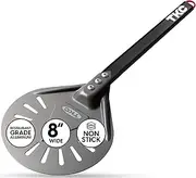 TKC 8" Perforated Pizza Peel - Professional Aluminum Turning Peel - Long Handle Metal Spatula for Indoor and Outdoor - Lightweight Non-Stick Turner - Ooni Oven Accessories