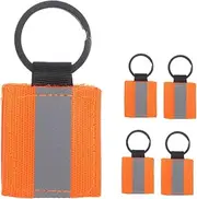 EXHUMKY Elegant Reflective Keychains 5pcs Double-Sided Tags for Backpacks Nylon Aluminum Alloy High Visibility for Night Low Light