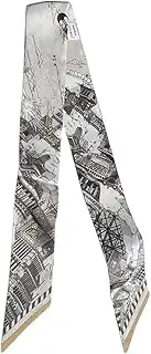 JERLA 100% Mulberry Silk Scarf, Head Wrap, Hair Tie, Handbag Handle Wrap, Neckerchief for Women