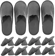 Healeved Disposable Slippers Home Indoor Slippers Throw Slippers Thickened One-time Slippers House Slippers Salon Sliders Travel Toiletries Non-skid Slipper Grey Pulled Cloth