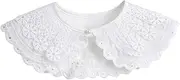 [Cabilock] 1pc Fake Collar Small Shawl Decor Clothing Accessory Bow Collar False Collar Women Shawl Bow Shawl Floral Fake Collar Bow Neckline Women's Cotton White Bow Tie Strap