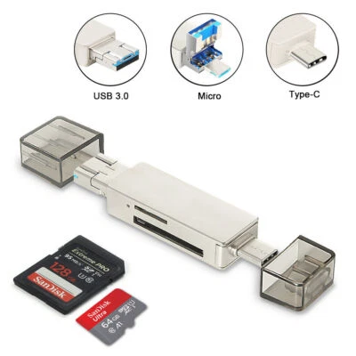 Micro SD Card Reader Adapter Type C USB 2.0 & Micro USB Smartphones PC