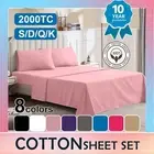 2022 2000TC Egyptian Cotton Flat Fitted Sheet Set Double/Queen/King/Single Size