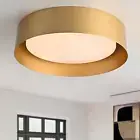 Flush Mount Ceiling Light, 12.5 Inch LED Ceiling Light Fixture, Polished Gold Fi