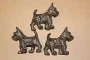 Scottish Terrier Home Decor Gift For Mom Cast Iron Figurines Set of 3, OORC