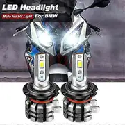 2010-2018 S1000RR HP4 Motorcycle H7 LED Headlight Bulbs Kit with 9600lm CANbus High and Low Beam Moto White Upgrade Lighting 2PC LED H7 WHITE