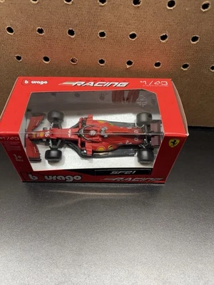 Charles LeClerc #16 Ferrari 1/43 Burago Formula 1 F1 Diecast Plastic Case