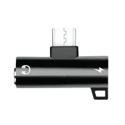 2PCS 2-in-1 Type C to USB C 3.5mm Audio Jack Headphone AUX Data & Charge Adapter