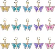 [CHGCRAFT] Butterfly Dangle Charms with Alloy Lobster Clasp Butterfly Clip on Charms for Necklace Bracelet Earring Keychain DIY Craft Jewelry Making