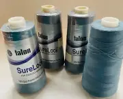Talon American SureLock Thread Lot of 4 Denim Blue For Overlock Machines