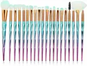 20PCS Eye Make-up Brushes Unicorn Eyeshadow Eyebrow Blending Brush Set (Rainbow)