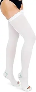 Anti Embolism Compression Stockings, Thigh High Unisex Ted Hose Socks 15-20 mmHg Moderate Level (L)