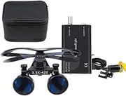 BoNew 3.5X Sur~gical Bino~cular Loupes Optical Glass 3W Headlight Cloth Bag (Black)
