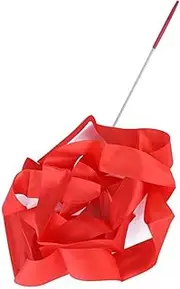 Dance Ribbons, Metal Buckle Gymnastics Streamers Anti Slip Handle Nylon 4m for Competition (Red)