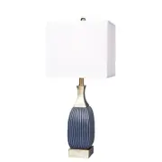 Cory Martin W-8987BAB Table Lamp, 26.5", Blue/Antique Brass