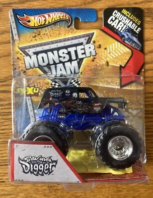 2012 HOT WHEELS MONSTER JAM " SON-UVA DIGGER " Monster Truck With Crushable Car