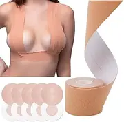 [Wisuee] Boob Tape Boobtape for Breast Lift with Nipple Covers Breast Bra Tape for Strapless Dress Double Sided Body Tape