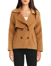 [Belle & Bloom] I'm Yours Camel Wool Blend Peacoat