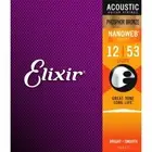 Elixir E16052 Nanoweb Phosphor Bronze Acoustic Guitar Strings Light Gauge 3x