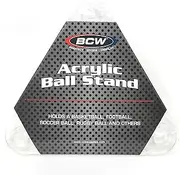 BCW Deluxe Acrylic Ball Stand - Holds Footballs, Basketballs, Volleyballs or Soccer Balls - Display Stand or Holder