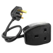 UK 3 Extension Power Cord,IEC UK Male Plug to Female Outlet Socket HongKong Power Cable Extented(UK Plug,0.6M) black