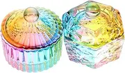 Refillable Crystal Liquid Powder Container Nail Art Supply Glass Lid Dishes