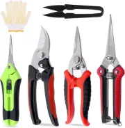 Tanstic 6Pcs Garden Pruning Shears Set, Stainless Steel Garden Scissors, Gard...
