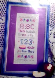APPLE PIE Cross Stitch SAMPLER w/BUTTONS Chartpack Stitchers Attic Designs 1995