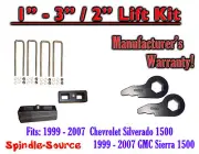 1 - 3" Keys + 2" Rear Block FOR 99 - 06 CHEVY Silverado GMC 1500 Sierra