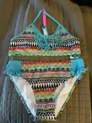 JANTZEN 2-Piece Geometric Bikini Set for Girl Size 16 NWT $50