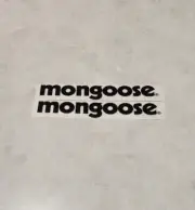 Mongoose 6x1" pre cut black /clear quality weather proof sticker 2pcs