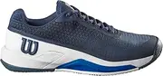 [WILSON] Men's Rush Pro 4.0 Clay Sneaker, Navy Blazer White Lapis Blue, 12 US