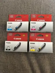 Canon CLI-271 Black Cyan Magent Yellow Ink Cartridges NEW /SEALED!