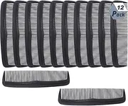 Acehome 12 PCS Hair Combs Set, Colorful Plastic Pocket Combs Pearlescent Effect Fine Dressing Styling Combs Fine and Wide Tooth Cutting Combs for Women and Men, Salon and Hotel Hair Care Tool-Black