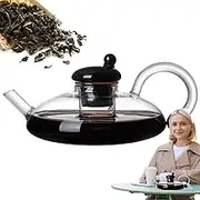 Tea Teapot, Glass Teapot,600ml/20oz Heat Resistant Glass Coffee Kettle - Practical Kitchen Tea Making Utensils, Loose Teapot for Home, Studio