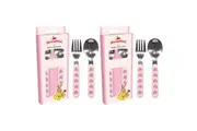 2x 2pc Bunnykins Kids Spoon Fork Cutlery Utensil 18m+ Playing Sweethearts Pink