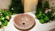 18" Round Rose Quartz Kitchen Counter Top Handwash Basin Luxury Bar Sink Home