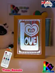 LOVE YOU HEART PERSONALISED USB 3D LED Night Light 7 Colour Change Room Lamp