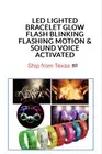 12xBANGLE BRACELET FLASH GLOW BAND LIGHT-UP LED MOTION SOUND ACTIVATED WRISTBAND