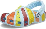 [Crocs] Unisex-Child Classic Graphic Clog with Terry Cloth Backstrap, Arctic/Multi, 6 Big Kid