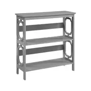 Maestro Furniture Elka 3-Tier Wooden Low Display Shelf Unit Bookcase Grey