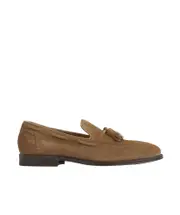 round head loafer shoes 44,41 camel brown