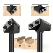 LAVIE 1/2 Inch 12.7mm Shank 90 Degree 120 Degree V-Shaped Tungsten Carbide Insert Router Bit Milling Cutter Engraving Ro