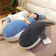 ins仿真軟體卡通鯨魚公仔跨境亞馬遜毛絨玩具可愛鯊魚娃睡覺抱枕