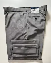 NWT NAUTICA MENS GRAY FLAT FRONT SUIT DRESS PANTS SIZE 41X33