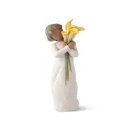 Willow Tree With Gratitude Girl With Flowers (Darker Skin & Hair) by Susan Lordi