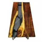 Epoxy Resin Table Top Live Edge Walnut Custom Order For Coffee Dinning Table