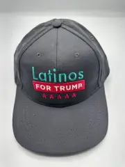 Latinos For Trump Maga Gray Logo Graphic Baseball Hat Cap One Size