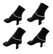 TWIST ROPE CUBAN LINK MARINER CHAIN ANKLET ANKLE BRACELET 14K ITALY GOLD PLATED